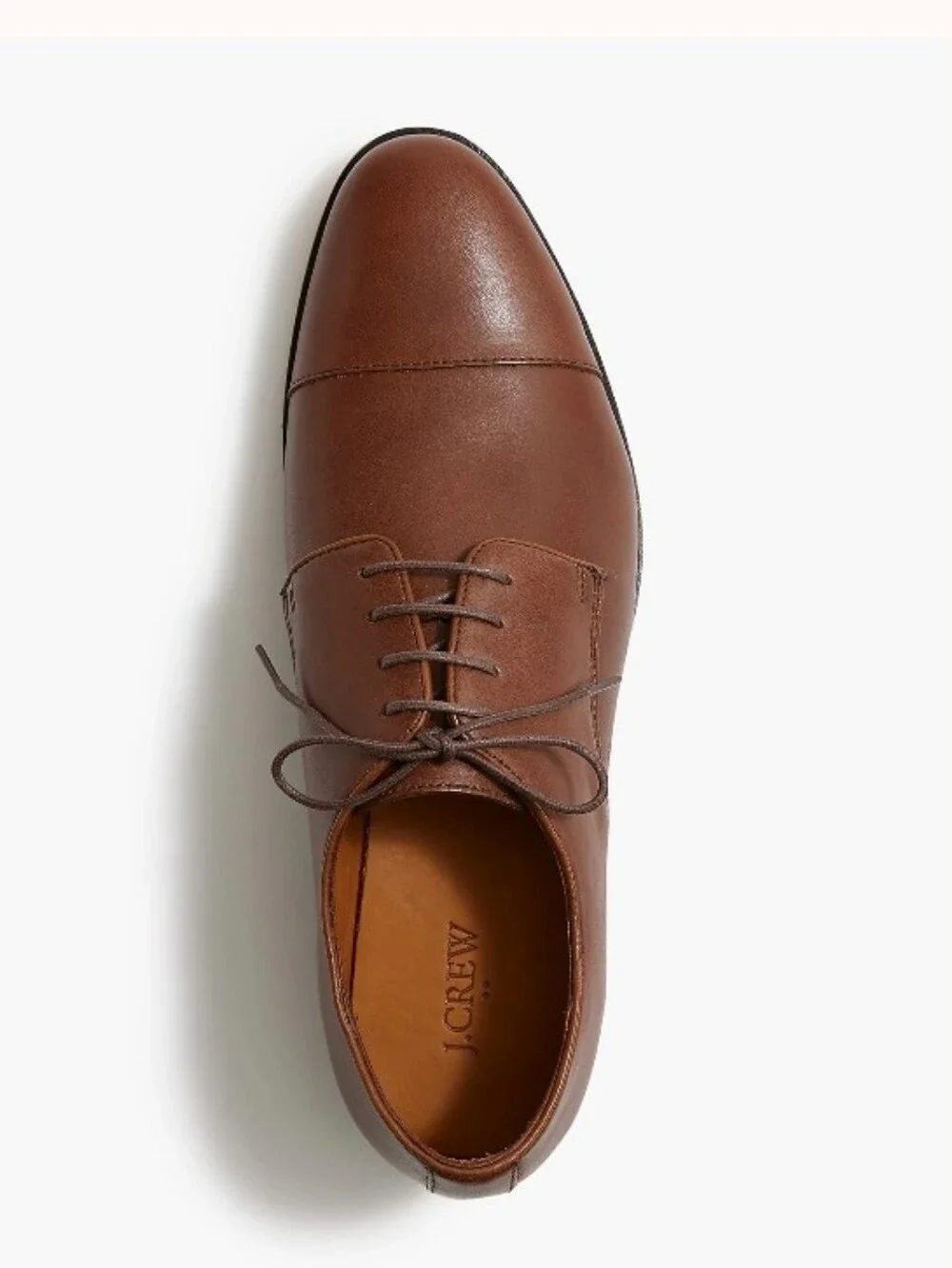 J. Crew Factory Leather Cap-toe Shoes - Dark Brown